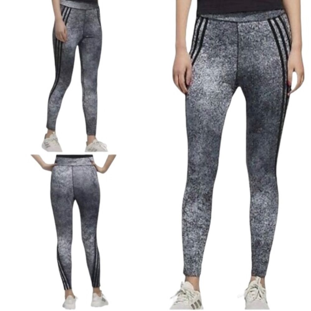Adidas Aeroready Gradient Black Feelbrilliant‎ 7/8 Performance Tights Size Large